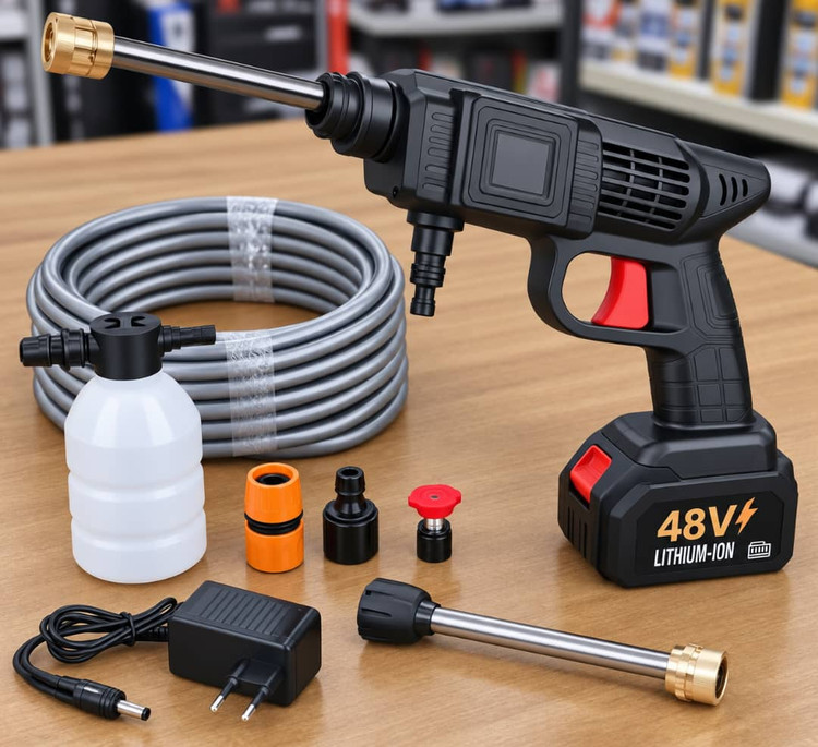 کارواش شارژی مدل cleaning gun دو باطری